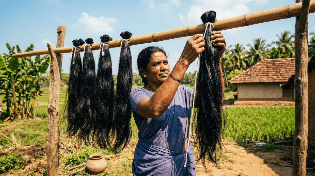 DEY GLOBAL EXPORTERS — human hair sorting and grading facility, West Bengal